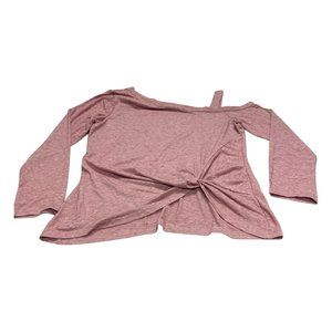 BABEIYXM Women's Solid One Shoulder Long Sleeve Tops Tee  Knot Front Shirts